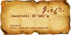Javorszki Ádám névjegykártya